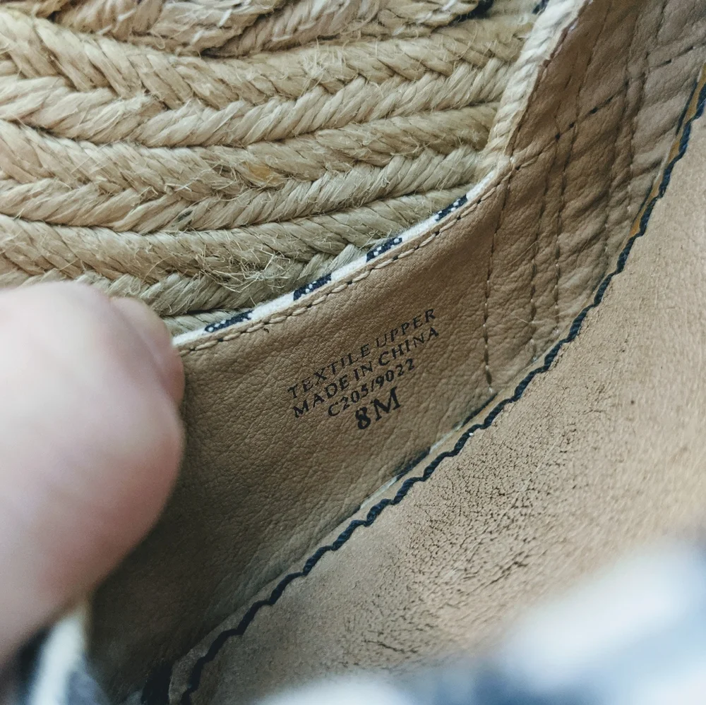 Splendid Navy Stripe Platform Espadrille Wedge Sandals 8